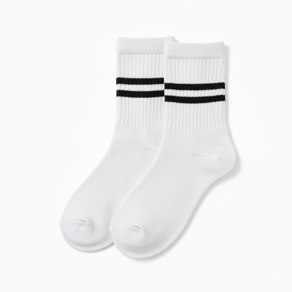 Retro Sport Socks - White