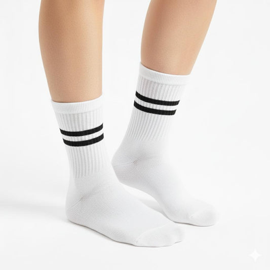 Retro Sport Socks - White