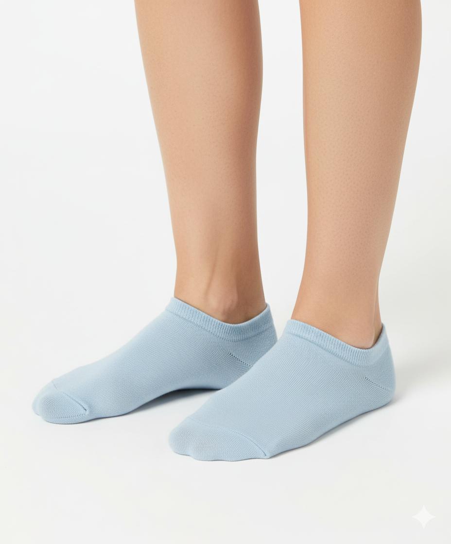 Cotton Tab Socks - Baby Blue